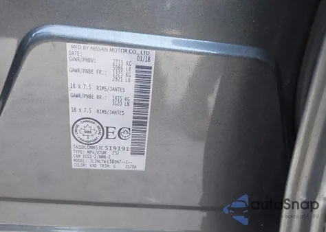 2018 Infiniti Qx60 z USA, uszkodzony, nr VIN 5N1DL0MM5JC519191